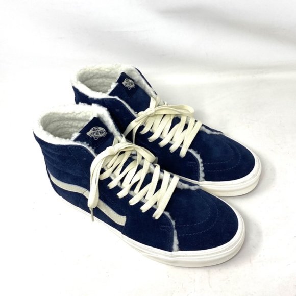 VANS Sk8-Hi Cozy Hug Skate Shoes Suede Faux Fur Navi Men’s Casual VN0005U9JDU - Picture 4 of 10